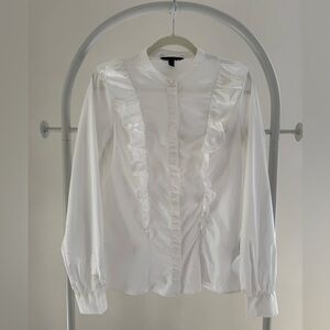 Banana Republic Women’s White Ruffled Shirt